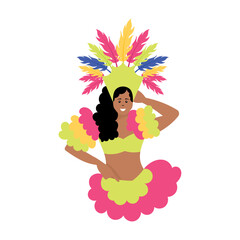 Cute garota Traditional brazilian dancer cartoon Vector illustration