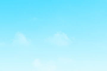 Blue pastel sky with white fluffy cloud. Cumulus clouds background. Cloudscape morning sky. The concepts of freedom of life, never give up and positive though energy.