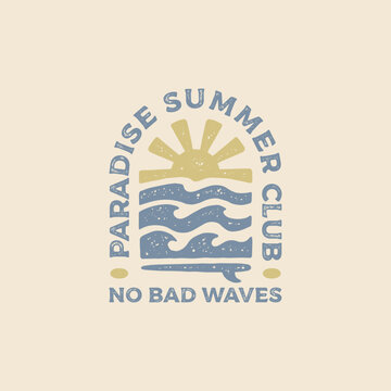 Vintage surf design template for surf club, surf shop, surf merch.