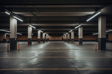 Empty public garage interior