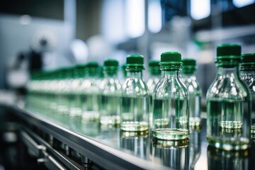 Medicine bottles on production line