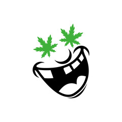 Fun face with cannabis design
