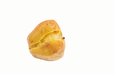Boiled Apple Fruit Isolated on White Background with Copy Space