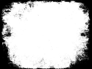 Grunge border texture background. Abstract frame overlay. PNG graphic illustration with transparent background.