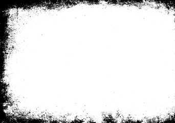 Grunge border texture background. Abstract frame overlay. PNG graphic illustration with transparent background.