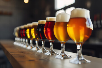 Table Set with an Array of Craft Beers in Moody Hues