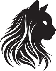 Cat head silhouette vector artwork