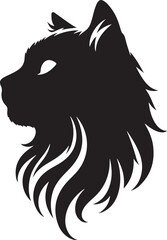 Fototapeta premium Cat head silhouette vector artwork
