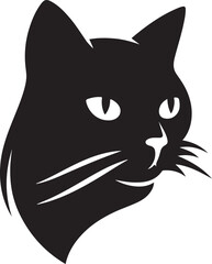 Cat head silhouette vector artwork