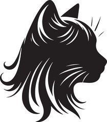 Cat head silhouette vector artwork
