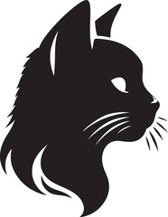 Cat head silhouette vector artwork