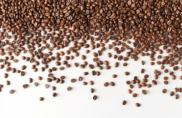 Rich Coffee Bean Spread Against White Backdrop