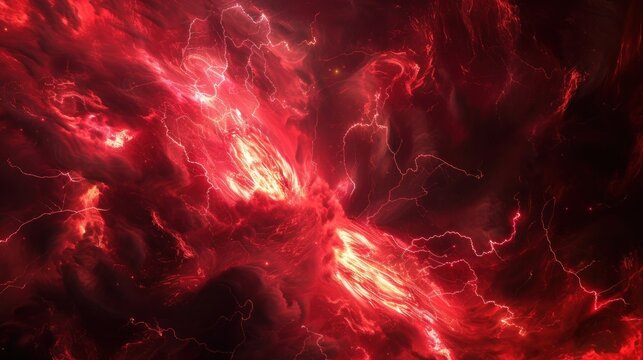 Burning lava, swirl of paint, with vibrant red hues erupting, Abstract futuristic background