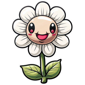 cartoon flower - png - Generative Ai
