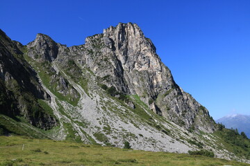 Fototapeta na wymiar accessible to tourists peaks of the Austrian Alps in summer