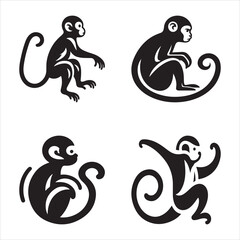 Pristine Silhouette Vector design of a monkey © AL
