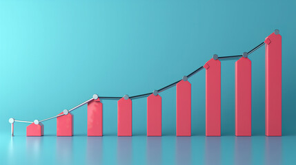 A graph showing a consistent upward trend in profits over time with a successful and profitable business concept