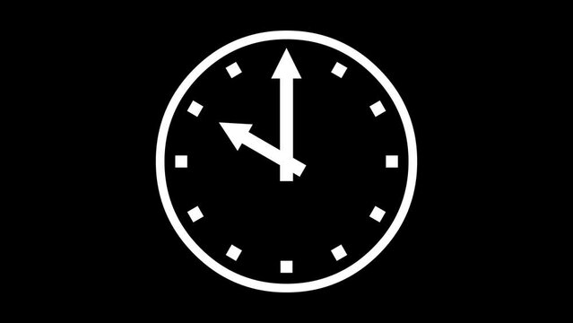 10 O Clock face icon animated white color in black background