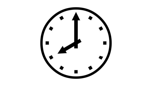 8 O Clock face icon animated black color in white background