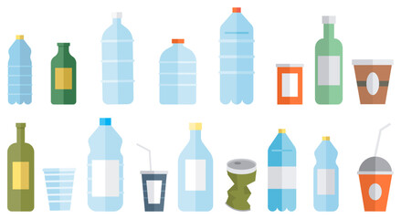 Garbage vector illustration. Non-recyclable materials contribute to growing problem junk buildup Ecological responsibility involves decomposing waste in sustainable manner - obrazy, fototapety, plakaty