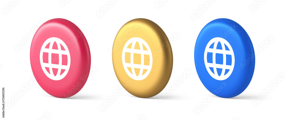 Poster global internet connection gps planet button network web business communication 3d circle icon