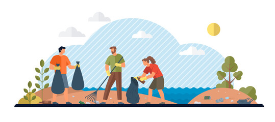 Eco activism vector illustration. Natures defenders, armed with eco activism, stand as guardians against threat pollution The eco activism concept is powerful force, beacon guiding us through storms