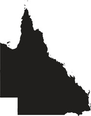 Black map country of Queensland Queensland Australia Map line icon. illustration graphic of Queensland Australia Map