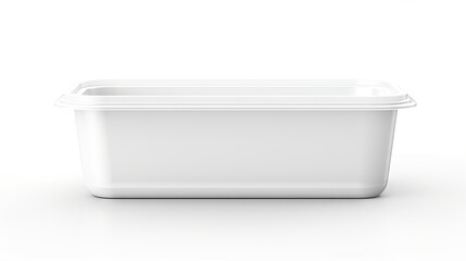 Fototapeta na wymiar Sleek white plastic container: Isolated on a clean white background, perfect for packaging design