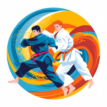 Judo: Olympic Games cartoon Clip Art