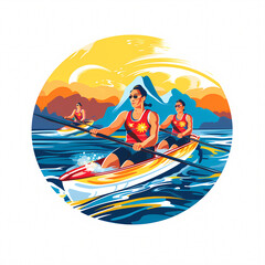 Rowing: Olympic Games cartoon Clip Art