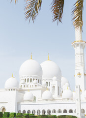 Fototapeta na wymiar Beautiful mosque on a sunny day in Abu Dhabi
