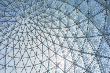 Beautiful pattern structure spiral glass metal design construction