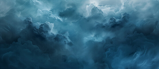 Artistic abstract interpretation of a cloudscape, this background features a dynamic composition of swirling cloud forms - obrazy, fototapety, plakaty