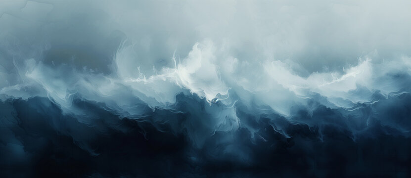 An abstract artistic representation of an ocean scene depicted as a background