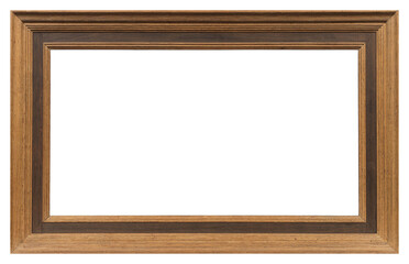 Wooden picture frame in PNG format on a transparent background.