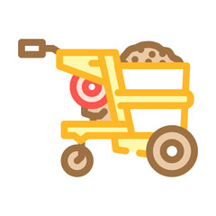 dump truck construction vehicle color icon vector illustration