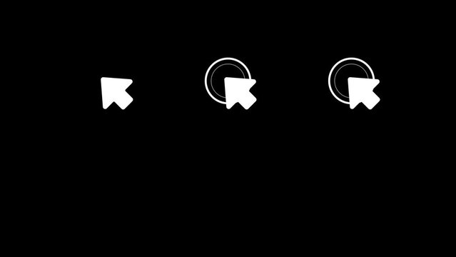 Cursor hand swipe up motion graphic with alpha channel. Mouse pointer click icon animated on transparent background. Tap or touch screen sign symbol.