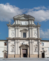 neoclassical facade of the church of San Marco in florence by day vertical