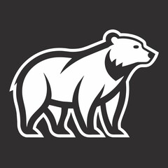 illustration of a white bear logo, polar bear. Black and white illustration. professional logo