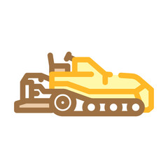 asphalt paver construction vehicle color icon vector illustration