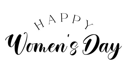Happy Womens day lettering vector illustration.