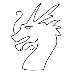 dragon head line icon