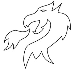 dragon head line icon