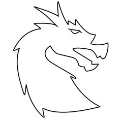 dragon head line icon