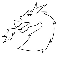 dragon head line icon