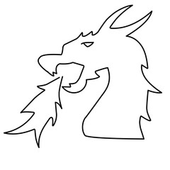 dragon head line icon