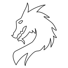 dragon head line icon