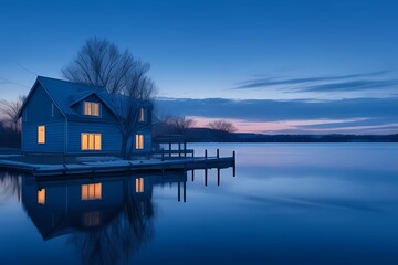 Fototapeta premium house on the river