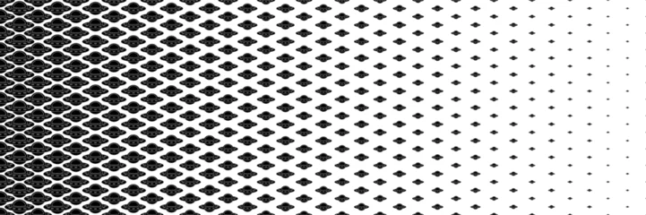 Deurstickers horizontal black halftone of ufo or identified flying objects design for pattern and background. © eNJoy Istyle