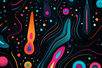 Colorful wallpaper image depicting diferent colorful shapes	